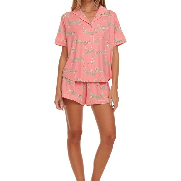 NWT Flora by Flora Nikrooz Women's 2-Pc Gabriella Printed Shorty Pajamas Set M - Picture 2 of 3